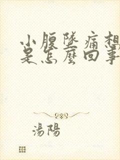 小腹坠痛想大便是怎么回事