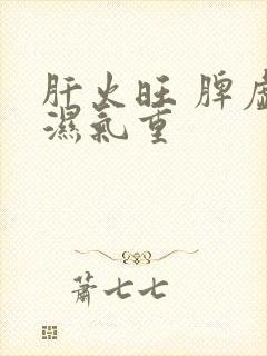 肝火旺 脾虚 湿气重