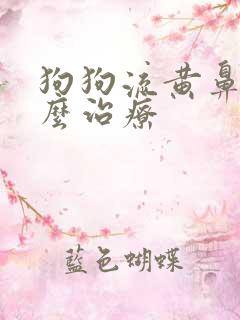 狗狗流黄鼻涕怎么治疗