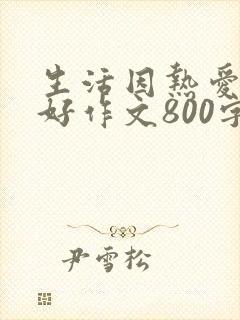 生活因热爱而美好作文800字