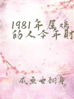 1981年属鸡的人今年财运怎么样