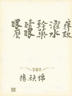 眼睛干涩痒用什么眼药水效果比较好