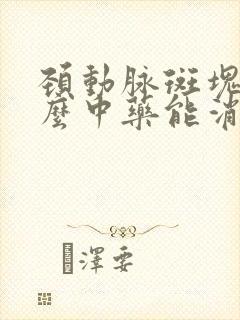 颈动脉斑块吃什么中药能消除吗