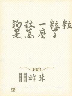 狗拉一粒粒的屎是怎么了