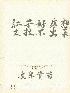 肚子好疼想拉屎又拉不出来怎么回事