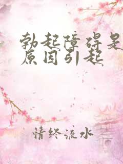 勃起障碍是什么原因引起