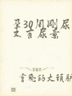 孕30周刚尿完又有尿意