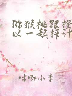 猕猴桃跟橙子可以一起榨汁