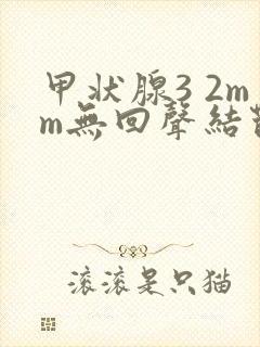 甲状腺3 2mm无回声结节