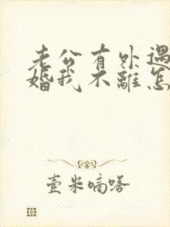 老公有外遇想离婚我不离怎么办