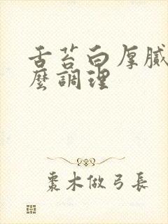 舌苔白厚腻是怎么调理