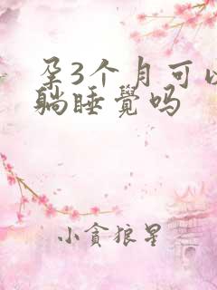 孕3个月可以平躺睡觉吗