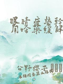 眼睛疲劳干眼症用啥药缓解