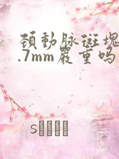 颈动脉斑块厚1.7mm严重吗