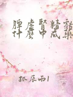 脾虚肾精亏虚用什么中成药