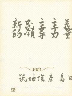 新民主主义革命的领导力量.