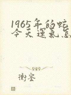 1965年的蛇今天运气怎么样