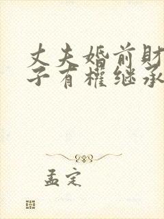 丈夫婚前财产妻子有权继承吗