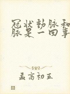 冠状动脉和主动脉是一回事吗