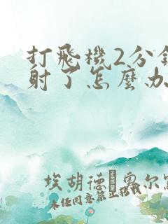 打飞机2分钟就射了怎么办