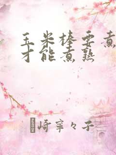 玉米棒要煮多久才能煮熟