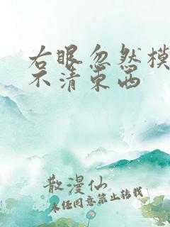 右眼忽然模糊看不清东西