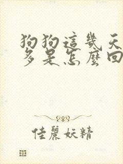 狗狗这几天眼屎多是怎么回事