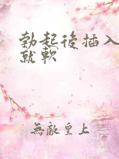 勃起后插入一会就软