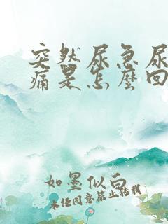 突然尿急尿频尿痛是怎么回事