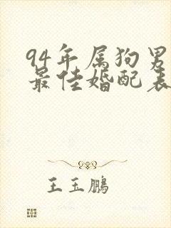 94年属狗男的最佳婚配表