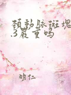 颈动脉斑块厚2.3严重吗