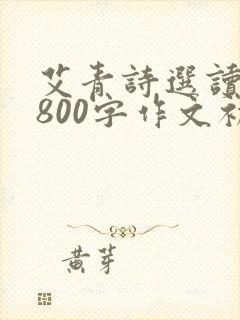 艾青诗选读后感800字作文初中