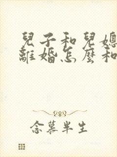 儿子和儿媳妇闹离婚怎么和解