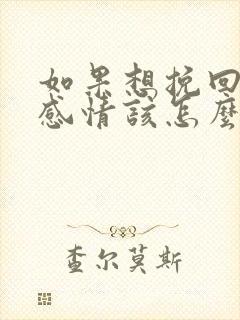 如果想挽回一段感情该怎么办呢