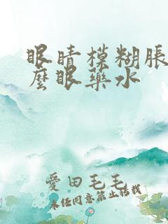 眼睛模糊胀用什么眼药水