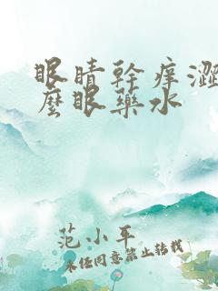 眼睛干痒涩用什么眼药水