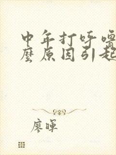 中年打呼噜是什么原因引起的怎么治疗