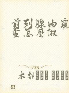 前列腺内窥镜检查怎么做