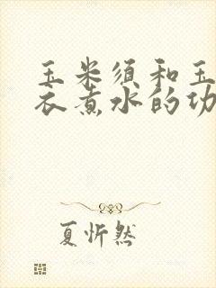 玉米须和玉米包衣煮水的功效