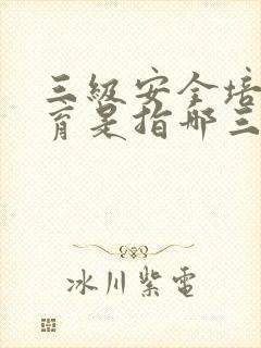 三级安全培训教育是指哪三级