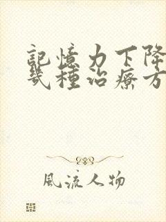 记忆力下降病有几种治疗方法