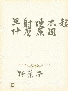 早射硬不起来是什么原因