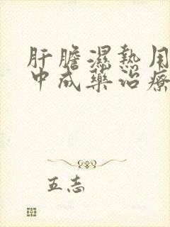 肝胆湿热用什么中成药治疗最好