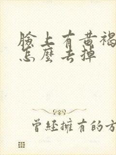 脸上有黄褐斑的怎么去掉