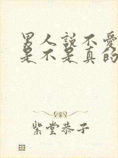 男人说不爱你了是不是真的不爱了