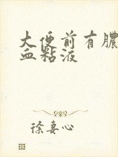 大便前有脓状带血粘液