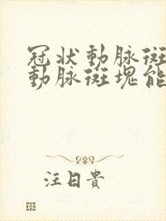 冠状动脉斑冠状动脉斑块能消除吗