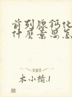 前列腺钙化点是什么意思怎么治疗