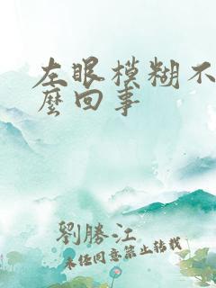 左眼模糊不清怎么回事