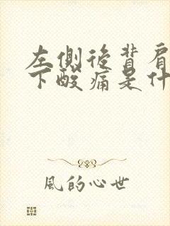 左侧后背肩胛骨下酸痛是什么原因